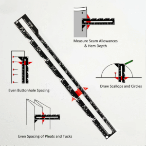 shenkir 6" aluminum sewing gauge with clips #sg06a